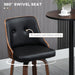 Bar Height Bar Stools, PU Leather Swivel Barstools with Footrest and Tufted Back, Set of 2, Black - DTYStore