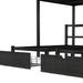 Full XL Over Twin & Twin Triple Bunk Bed with Drawers, Multi-functional Metal Frame Bed, Bed Head with Shelving & USB, Black - DTYStore