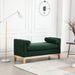 53.5"W Elegant Upholstered Bench, Ottoman with Wood Legs & Bolster Pillows for End of Bed, Bedroom, Living Room, Entryway, Green - DTYStore