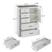 Farmhouse 5 Drawer Dresser for Bedroom, Tall Chest of Drawers, Chest of Drawers Organizer Storage,Wood Rustic Bedroom Dresser for Closet, Living Room, Hallway, White. - DTYStore