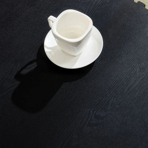 35.43 Inch Modern Handcraft Drum Coffee Table Square Coffee Table for Living Room,Small Wooden Coffee Table with Sturdy MDF Pedesta,Black Default -DTYStore