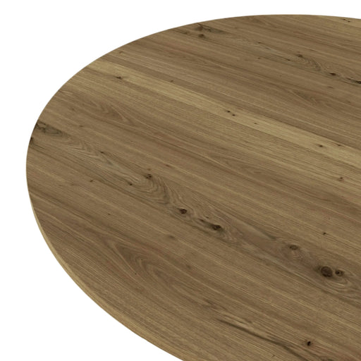 35.43 Inch Round Dining Table, Small Circle Kitchen Table with Metal Black Legs for 2-4 people,Modern Dining Room Table, Brown (only table) Default -DTYStore