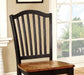 Set of 2 Side Chairs in Black and Antique Oak Finish - DTYStore