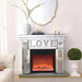 W 46" X D 12.6 X H 41"Acrylic Diamond Mirror Fireplace Cabinet, TV fireplace cabinet - DTYStore