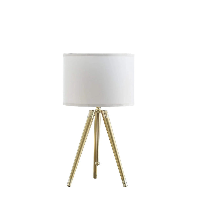 35.5' - 25.75'H Adjustable Hieght Brass/Shiny Gold Modern Tripod Table Lamp for Living Room, Nightstand Bedside Table Lamp for Bedroom, LED Lamp Default -DTYStore