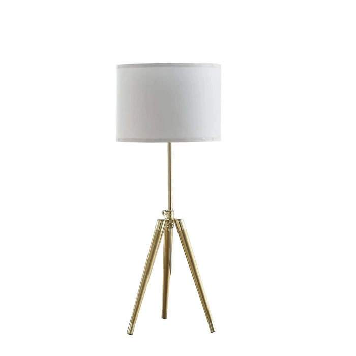 35.5' - 25.75'H Adjustable Hieght Brass/Shiny Gold Modern Tripod Table Lamp for Living Room, Nightstand Bedside Table Lamp for Bedroom, LED Lamp Default -DTYStore
