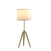 35.5' - 25.75'H Adjustable Hieght Brass/Shiny Gold Modern Tripod Table Lamp for Living Room, Nightstand Bedside Table Lamp for Bedroom, LED Lamp Default -DTYStore