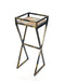 35.5' Gray Stone Slab Black / Gold Metal Plant Stand Default -DTYStore