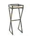 35.5' Gray Stone Slab Black / Gold Metal Plant Stand Default -DTYStore