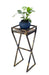 35.5' Gray Stone Slab Black / Gold Metal Plant Stand Default -DTYStore