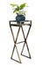35.5' Gray Stone Slab Black / Gold Metal Plant Stand Default -DTYStore