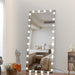 Hollywood LED Full Body Mirror with Lights Extra Large Full Length Vanity Mirror with 3 Color Mode Lights, Vertical Horizontal Hanging Aluminum Framed Mirror, 72 x 36 Inch, Silver - DTYStore