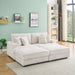 82 inches beige corduroy sofa, two storage feet +4 throw pillows, create a living room, office fashion new darling! - DTYStore