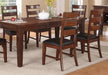 Antique Walnut Finish Solid Wood Set of 2pc Chairs Dining Chair Ladder Back Cushion Seats - DTYStore