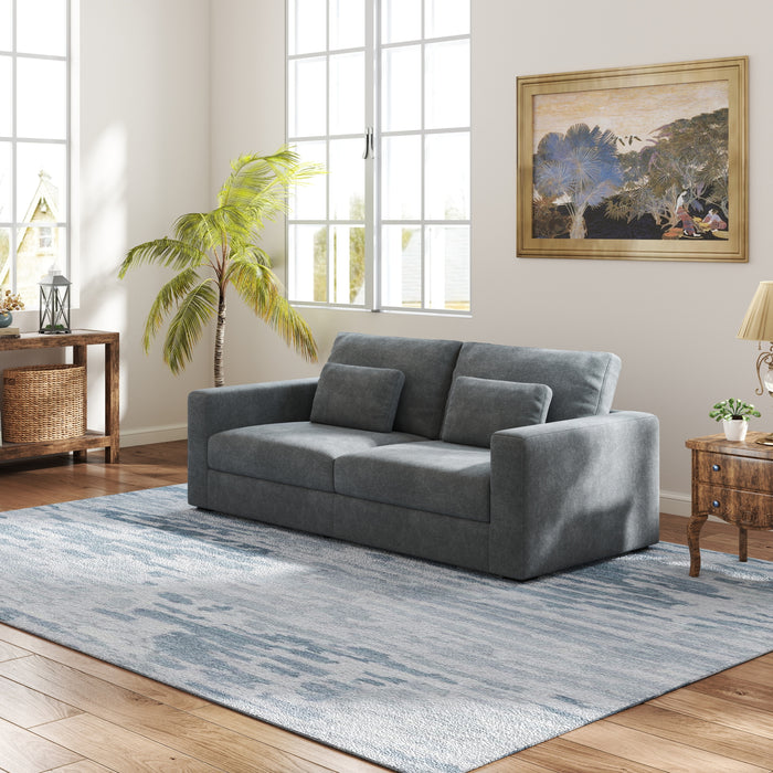 83" Modern Sofa Couches for Living Room, 3 Seater Sofa with Detachable Cover & double cushioning, Haze
