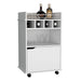 35' H Bar Cart with Two Shelves four Wine Cubbies and One Cabinet,White Default -DTYStore