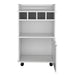 35' H Bar Cart with Two Shelves four Wine Cubbies and One Cabinet,White Default -DTYStore