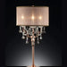 35' Tall Table Lamp 'Rosie' w/ Silvery Pink finish and Crystal Accents, Shade Default -DTYStore