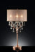35' Tall Table Lamp 'Rosie' w/ Silvery Pink finish and Crystal Accents, Shade Default -DTYStore