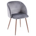 Fran Contemporary Dining/Accent Chair in Walnut with Grey Velvet by LumiSource - Set of 2 - DTYStore