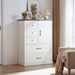 Farmhouse 5 Drawer Dresser for Bedroom, Tall Chest of Drawers, Chest of Drawers Organizer Storage,Wood Rustic Bedroom Dresser for Closet, Living Room, Hallway, White. - DTYStore