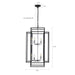 8-Lights Lantern Tiered Pendant Light Fixtures, Industrial Farmhouse Hanging Chandelier for Entryway, Foyer, Living Room, Kitchen Island, Staircase(Black & Silver)