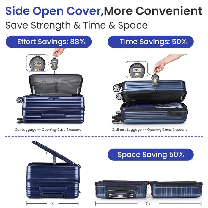 Luggage Sets 3 Piece(20/24/28), Expandable Carry On Luggage with TSA Lock Airline Approved, 100% PC Hard Shell and Lightweight Suitcase with Front Pocket and Spinner Wheels