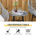 Outsunny 3 Piece Patio Set, Outdoor Bistro Furniture, PE Rattan Wicker Table and Chairs, Cushioned, Hand Woven, Modern Look with Tempered Glass for Garden, Porch, Pool, Backyard, Cream White - DTYStore