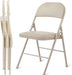 2 Pack Folding Chairs with Leather Padded Cushion Seats & Durable Metal Frame, Comfortable, Foldable, Portable, Commercial Event Seat, Indoor Outdoor for Parties, Home, Office, Kahki - DTYStore