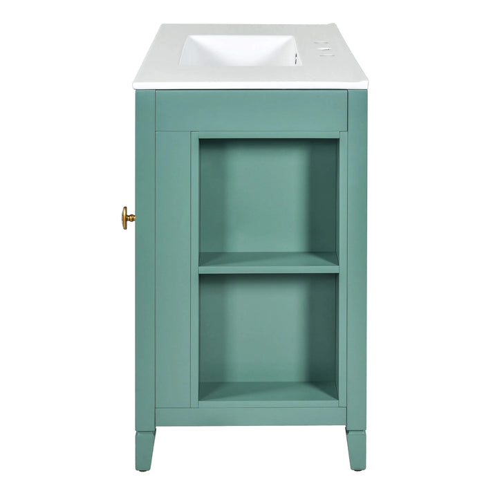 36-inch Bathroom Vanity with 2 Soft Close Doors, Solid Wood Frame Modern Bathroom Storage Cabinet with 3 Drawers Default -DTYStore