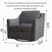 360 Degree Swivel Armchair Cotton linen skin-friendly fabric Ergonomic design Brass nail decorative armchair Living room chairs Bedroom chairs Living room chairs Black legs Suitable for indoor homes Default -DTYStore