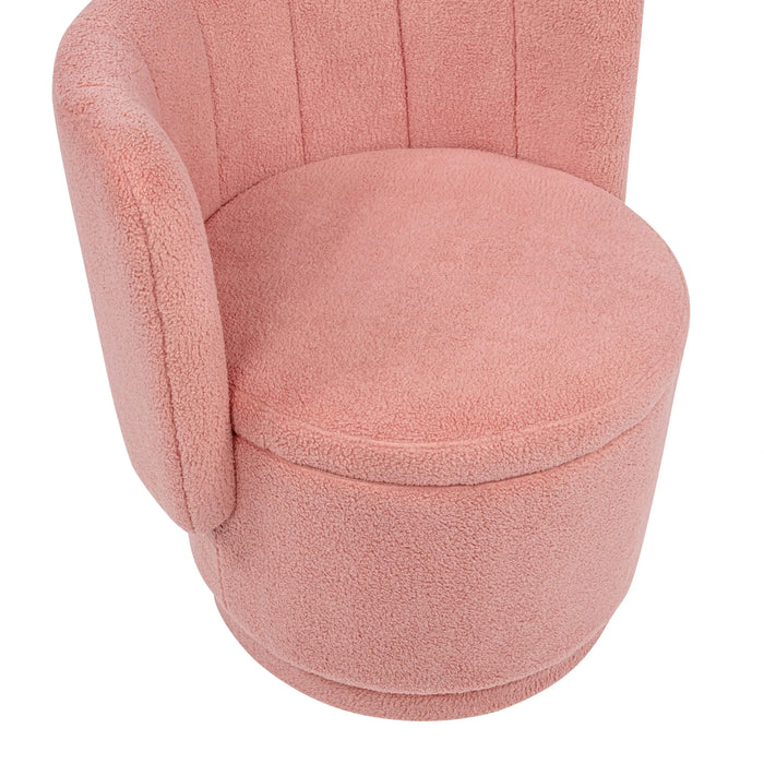 360 Degree Swivel Back Sofa Chair With Storage Space, Suitable For Bedroom and Living Room(Pink) Default -DTYStore