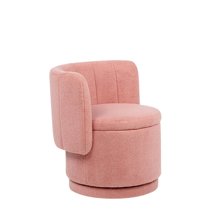 360 Degree Swivel Back Sofa Chair With Storage Space, Suitable For Bedroom and Living Room(Pink) Default -DTYStore