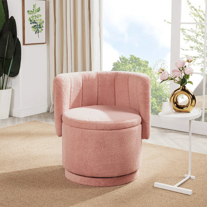 360 Degree Swivel Back Sofa Chair With Storage Space, Suitable For Bedroom and Living Room(Pink) Default -DTYStore