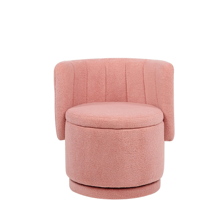 360 Degree Swivel Back Sofa Chair With Storage Space, Suitable For Bedroom and Living Room(Pink) Default -DTYStore