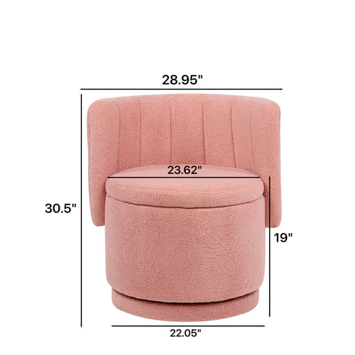 360 Degree Swivel Back Sofa Chair With Storage Space, Suitable For Bedroom and Living Room(Pink) Default -DTYStore