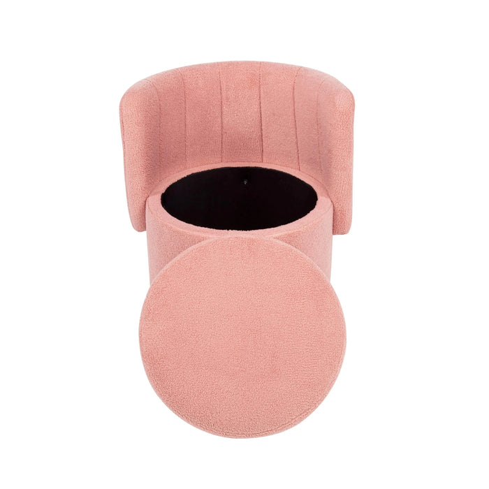 360 Degree Swivel Back Sofa Chair With Storage Space, Suitable For Bedroom and Living Room(Pink) Default -DTYStore