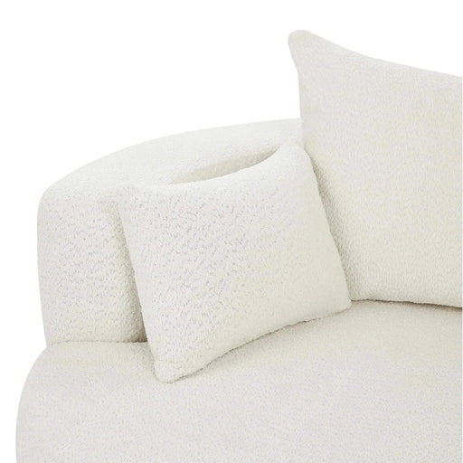 360° Swivel Chair Accent Barrel Chair with Removable Pillows, Beige Chenille Fabric, 56.3' Diameter-DTYStore