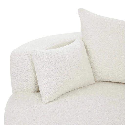 360° Swivel Chair Accent Barrel Chair with Removable Pillows, Beige Chenille Fabric, 56.3' Diameter Default -DTYStore