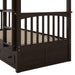 Twin over Twin Bunk Bed with Drawers, Convertible Beds, Espresso