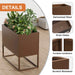 36*18*18 inch Large Metal Rectangular Planter with Shelves and Drainage Holes for Indoor/Outdoor Use, Perfect for Tall Plants, Flowers, or Shrubs in High-Traffic Areas Default -DTYStore