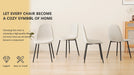 Dining Chairs Set of 4 modern kitchen dining chairs, linen padded seats, and sturdy black metal leg design (beige) dining table chairs Suitable for home and office use - DTYStore