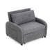 3-in-1 Convertible Sleeper Sofa Bed with Pillow & Pocket, Loveseat Sleeper Chair in Soft Cotton Linen, for Living Room, Bedroom, Study, Apartment, Gray - DTYStore