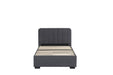 Twin Size Platform Bed Frame with 2 Storage Drawers and Headboard with USB, Linen Fabric Simple Style, Wooden Slats Support, No Box Spring Needed, Grey - DTYStore
