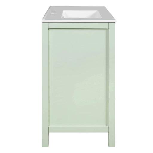 36' Bathroom Cabinet with Waffle Texture Doors, Bathroom Vanity with Four Drawers and Two Soft-Closing Doors, Bathroom Storage with Glass Doors Default -DTYStore