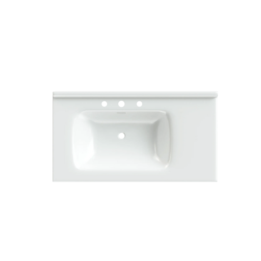 36'' Bathroom Vanities with Single Sink, Modern Under mount Bathroom Sink Cabinet with 2 Closing Doors & 4 Drawers. White, 35.8''W x 19.7''D x 35.4''H. Default -DTYStore