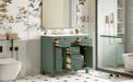 36'' Bathroom Vanity with Ceramic Sink Combo Set, Modern Freestanding Single Bathroom Cabinet with 4 Drawers & 2 Cabinets,Storage Cabinet for Bathroom, Solid Wood Frame Vanity Set, Green Default -DTYStore