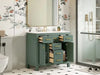 36'' Bathroom Vanity with Ceramic Sink Combo Set, Modern Freestanding Single Bathroom Cabinet with 4 Drawers & 2 Cabinets,Storage Cabinet for Bathroom, Solid Wood Frame Vanity Set, Green Default -DTYStore