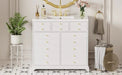36'' Bathroom Vanity with Ceramic Sink Combo, Solid Wood Frame Bathroom Storage Cabinet, Freestanding Vanity Set with 2 Drawers& Soft Closing Doors, White Default -DTYStore