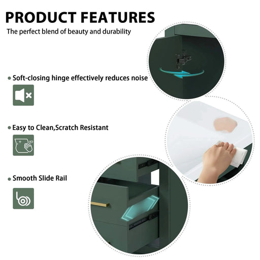 36'' Bathroom Vanity with Ceramic Sink Combo, Solid Wood Frame Bathroom Storage Cabinet, Freestanding Vanity Set with 3 Drawers& Soft Closing Doors Default -DTYStore